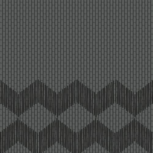 Керамогранит Mutina Tape Zigzag Half Black Reta47, цвет чёрный, поверхность матовая рельефная, квадрат, 205x205