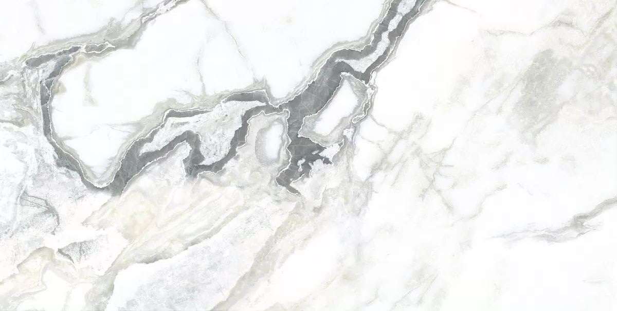 Керамогранит Geotiles Oyster Blanco Leviglass, цвет белый серый, поверхность полированная, прямоугольник, 600x1200