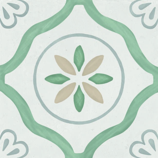 Керамогранит Harmony Sirocco Green Petals 32928, цвет разноцветный, поверхность матовая, квадрат, 223x223
