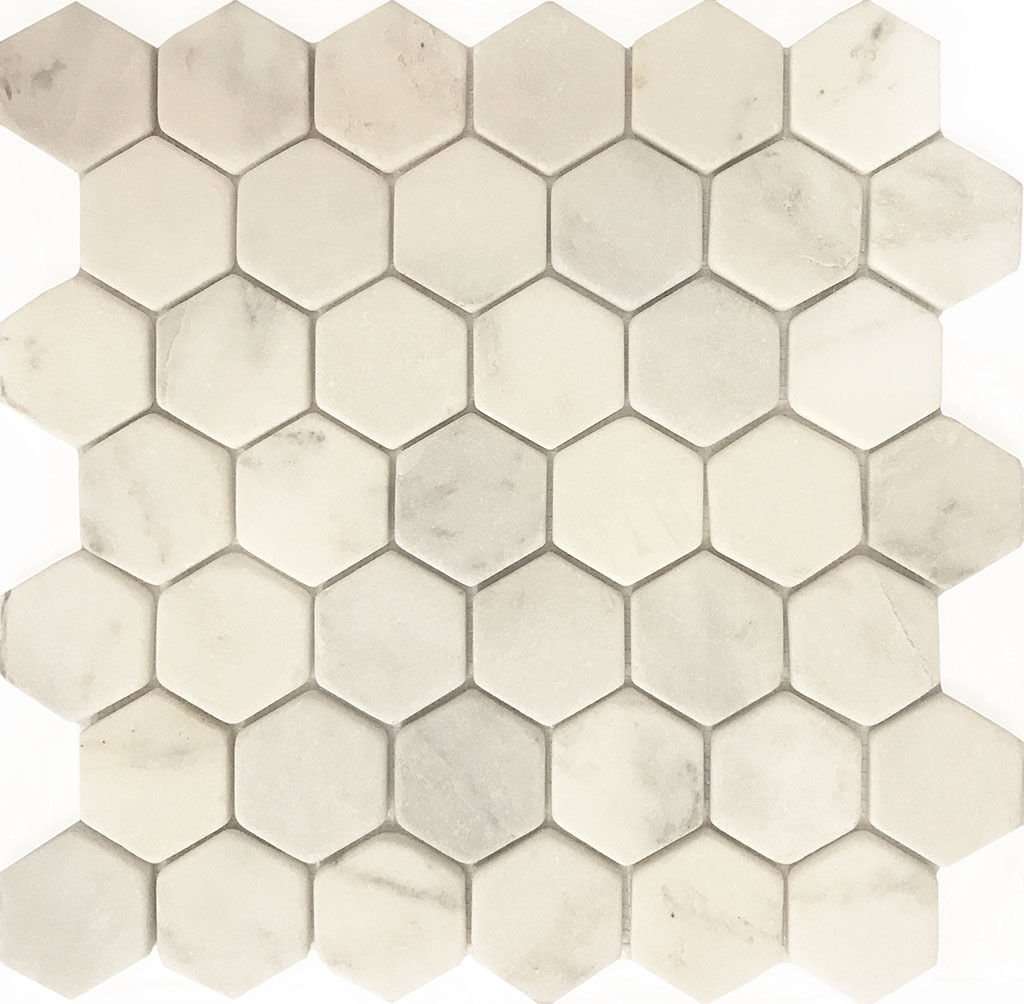 Мозаика Q-Stones QS-Hex004-48T/10, цвет белый, поверхность матовая, квадрат, 305x305
