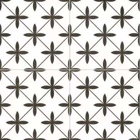 Керамогранит Dual Gres Chic Poole White, цвет чёрно-белый, поверхность матовая, квадрат, 445x445