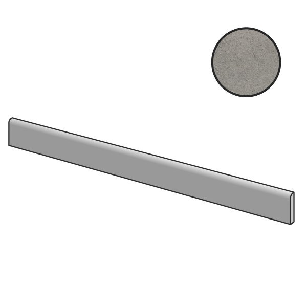 Бордюры Piemme Stone Focus Batt. Piombo N/R 01072, цвет серый, поверхность натуральная, прямоугольник, 80x600