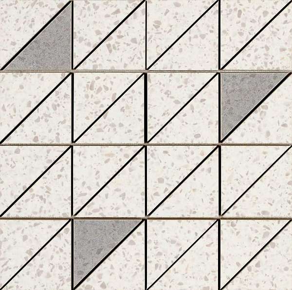 Мозаика Marazzi Italy Pinch White Lux M0LC, цвет белый серый, поверхность матовая, квадрат, 290x290