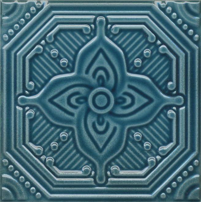 Декоративные элементы Kerama Marazzi Салинас Синий SSA002, цвет синий, поверхность глянцевая, квадрат, 150x150