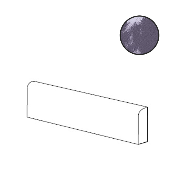 Керамическая плитка Бордюры Ergon Abacus Becco Civetta Lux Lavanda ELJT, цвет фиолетовый, поверхность глянцевая, прямоугольник, 75x200