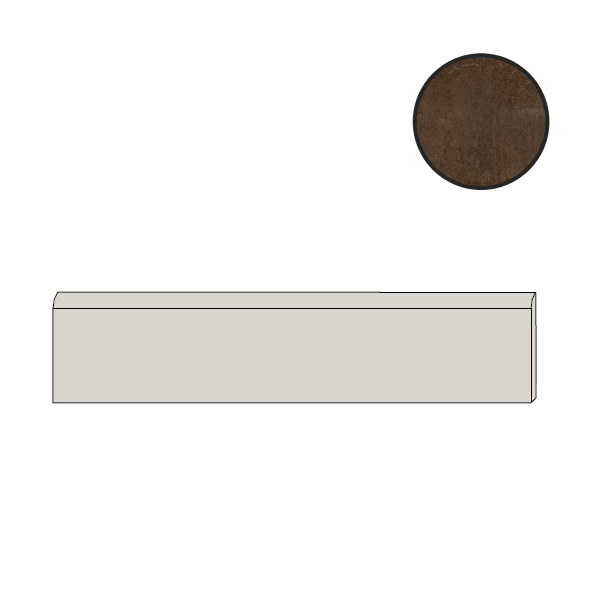 Бордюры Piemme Materia Batt. Rust Lap/Ret 02904, цвет коричневый, поверхность лаппатированная, прямоугольник, 45x600
