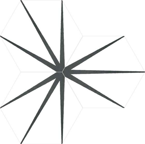 Керамогранит Apavisa Starline White Natural Hexagon, цвет белый, поверхность матовая, шестиугольник, 250x290
