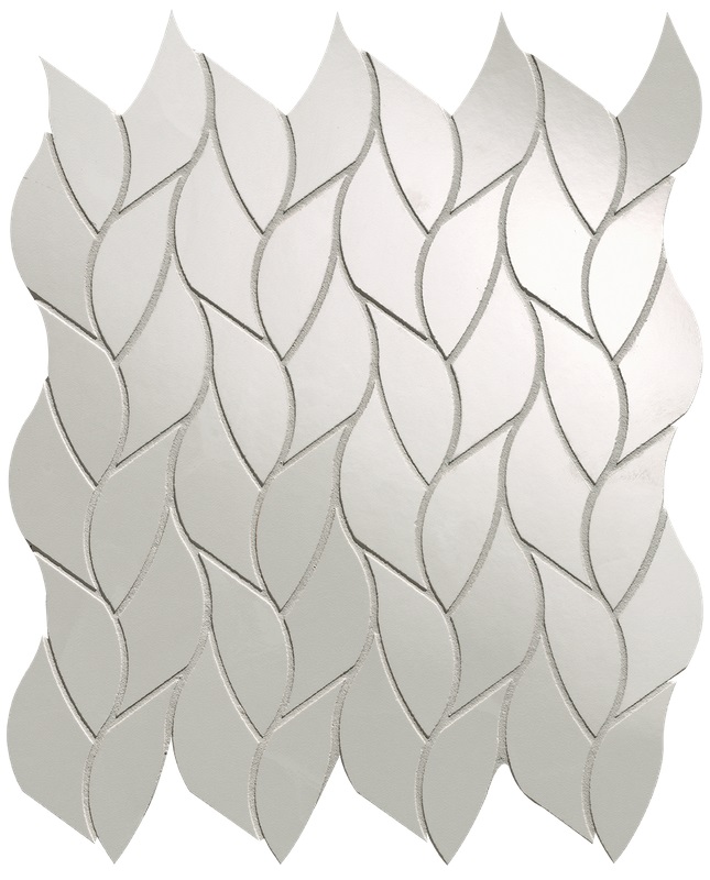 Мозаика Fap Roma Gold Onice Neve Leaves Mosaico fQMU, цвет белый, поверхность глянцевая, прямоугольник, 259x309