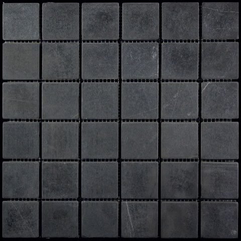 Мозаика Natural Mosaic Adriatica (4,8X4,8) 7M009-48T, цвет чёрный, поверхность матовая, квадрат, 305x305