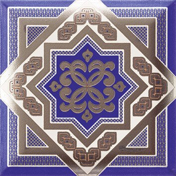 Керамическая плитка Mainzu Zoco Blu Decor, цвет синий, поверхность глянцевая, квадрат, 150x150