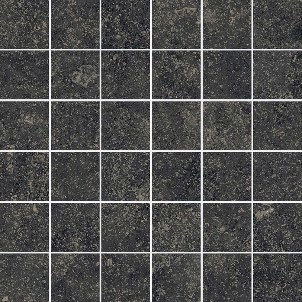 Мозаика Italon Room Stone Black Mosaico 610110000426, цвет чёрный, поверхность патинированная, квадрат, 300x300