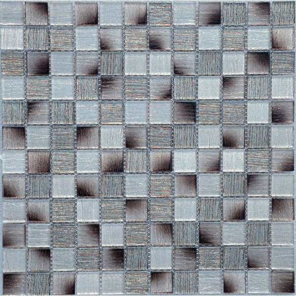Мозаика Caramelle Mosaic Silk Way Copper Patchwork (Стекло), цвет серый, поверхность глянцевая, квадрат, 298x298