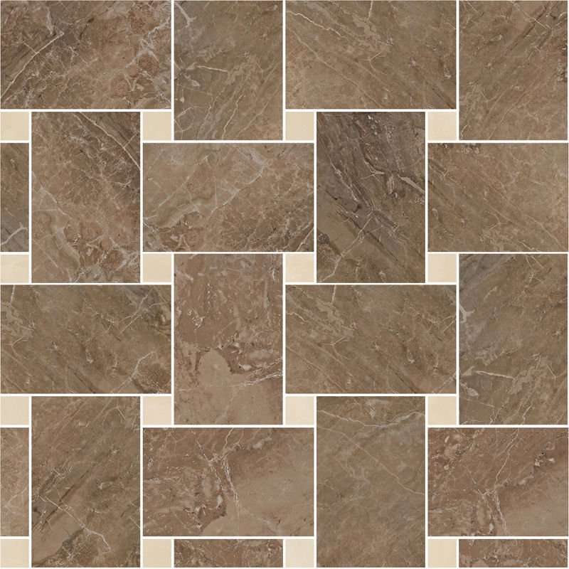 Мозаика Versace Marble Mosaico Intreccio Marrone-Beige 240536, цвет коричневый бежевый, поверхность лаппатированная, квадрат, 291x291