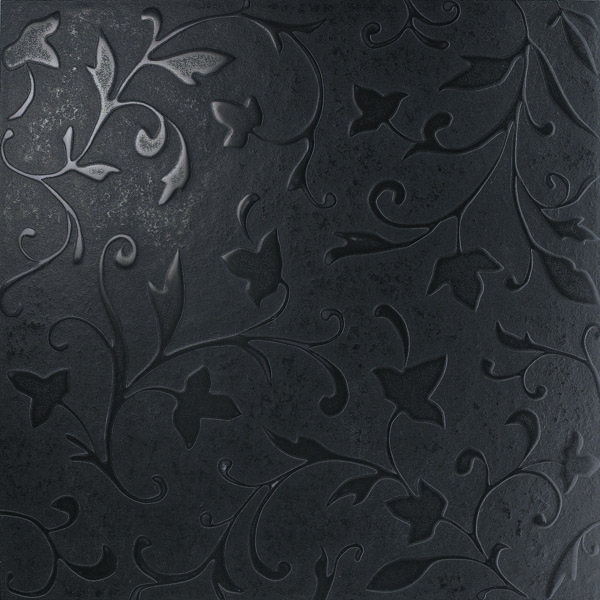 Керамическая плитка Infinity Luxor Negro, цвет чёрный, поверхность лаппатированная, квадрат, 600x600