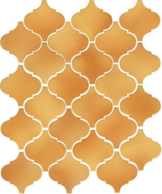Керамическая плитка Kerama Marazzi Арабески Майолика желтый 65009, цвет оранжевый, поверхность глянцевая, арабеска, 260x300
