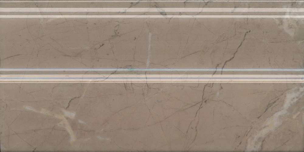 Бордюры Kerama Marazzi Серенада плинтус бежевый тёмный глянцевый FMA032R, цвет коричневый, поверхность глянцевая, прямоугольник, 150x300