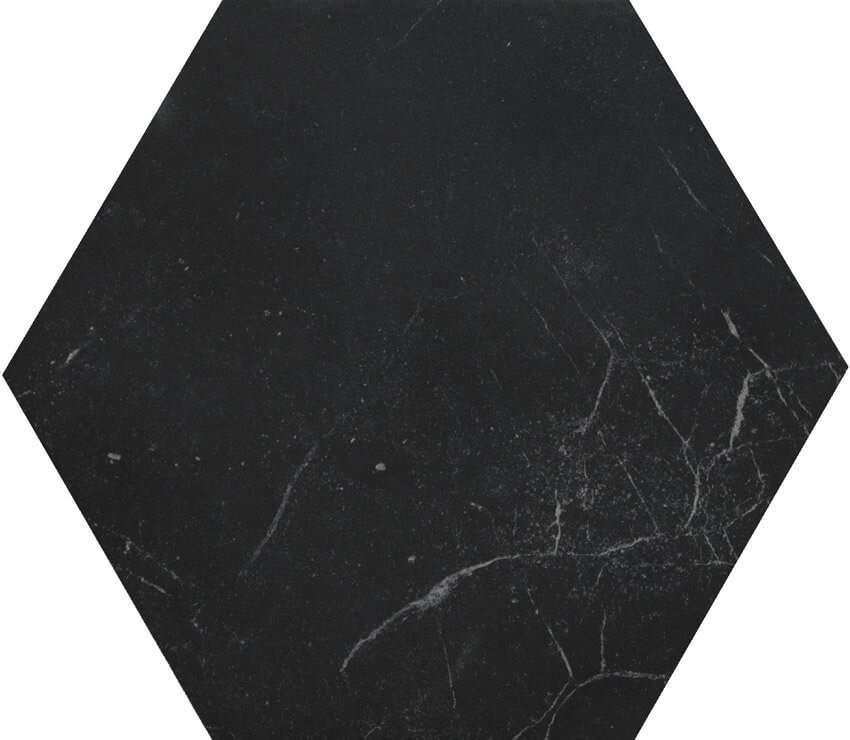 Керамогранит Fap Roma Grafite Esagono fMAO, цвет чёрный, поверхность матовая, прямоугольник, 216x250