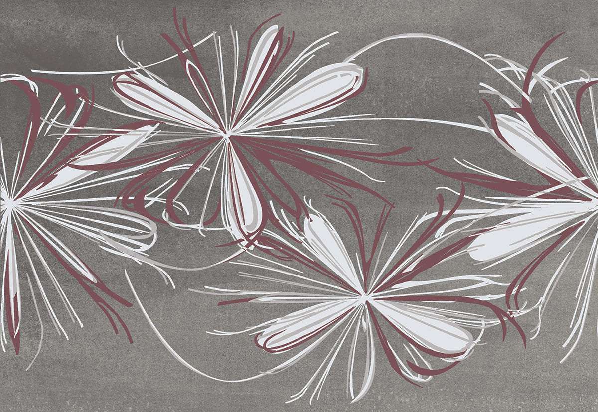 Декоративные элементы Azori Sonnet Decor Grey Flower, цвет серый, поверхность матовая, прямоугольник, 201x505