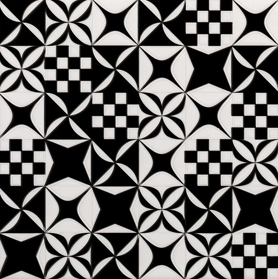 Мозаика CAS Mosaico Black&White, цвет чёрно-белый, поверхность глянцевая, квадрат, 200x200