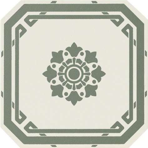 Керамогранит Grazia Old England Ottagono Ed Bath OEOD4, цвет зелёный, поверхность матовая, восьмиугольник, 200x200