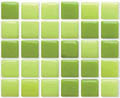 Мозаика Irida Caramel Kiwi на сетке, цвет зелёный, поверхность глянцевая, квадрат, 322x322