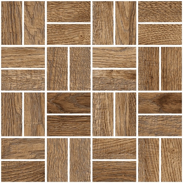Мозаика Grasaro Italian Wood G-252/SR/m12, цвет коричневый, поверхность структурированная, квадрат, 245x245