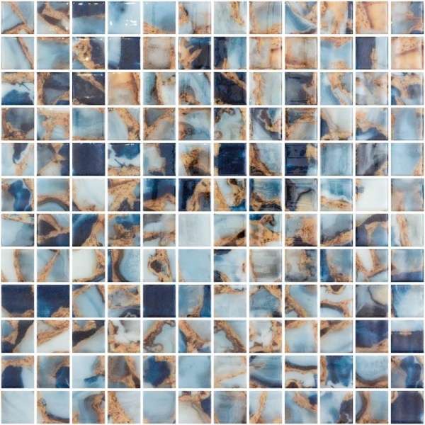 Мозаика Onix Mosaico Vulcano Mauna, цвет коричневый синий, поверхность матовая, квадрат, 311x311