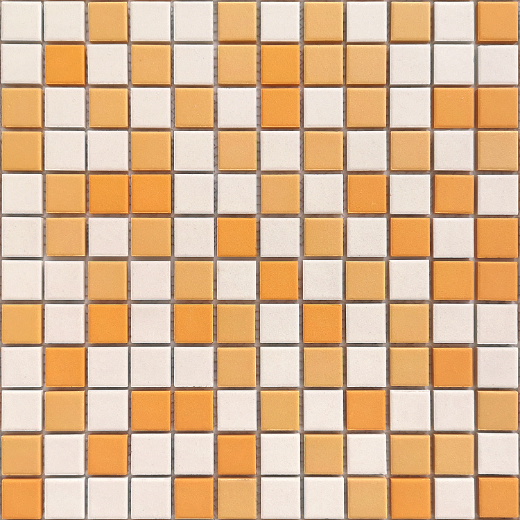 Мозаика Caramelle Mosaic L Universo Titan 23x23, цвет белый оранжевый, поверхность матовая противоскользящая, квадрат, 300x300