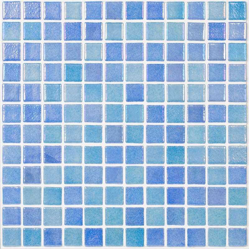 Мозаика Vidrepur Shell Mix Blue 551/552, цвет голубой, поверхность глянцевая, квадрат, 317x317