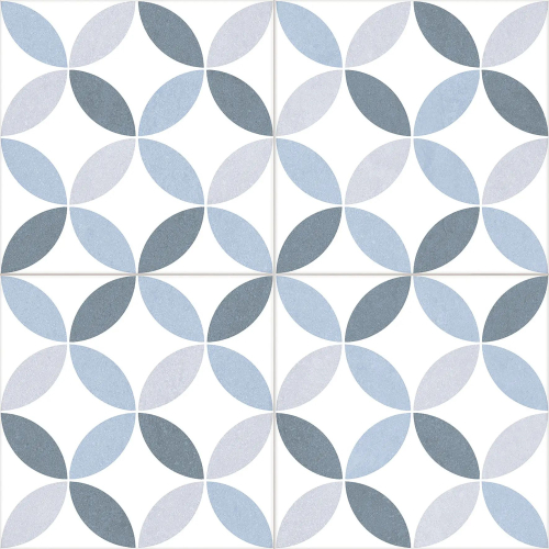 Керамогранит Pamesa Vintage Blu, цвет белый голубой, поверхность матовая, квадрат, 450x450