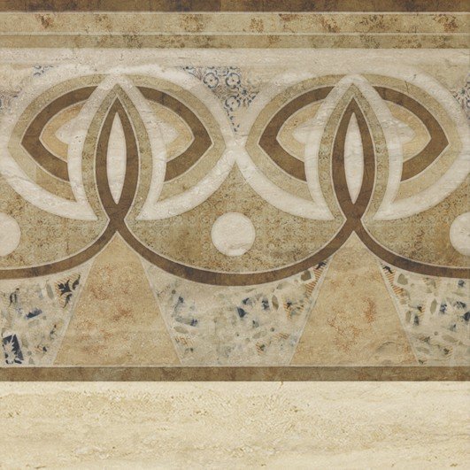 Декоративные элементы Europa Ceramica Travertino Yamila Decor, цвет бежевый, поверхность глянцевая, квадрат, 450x450