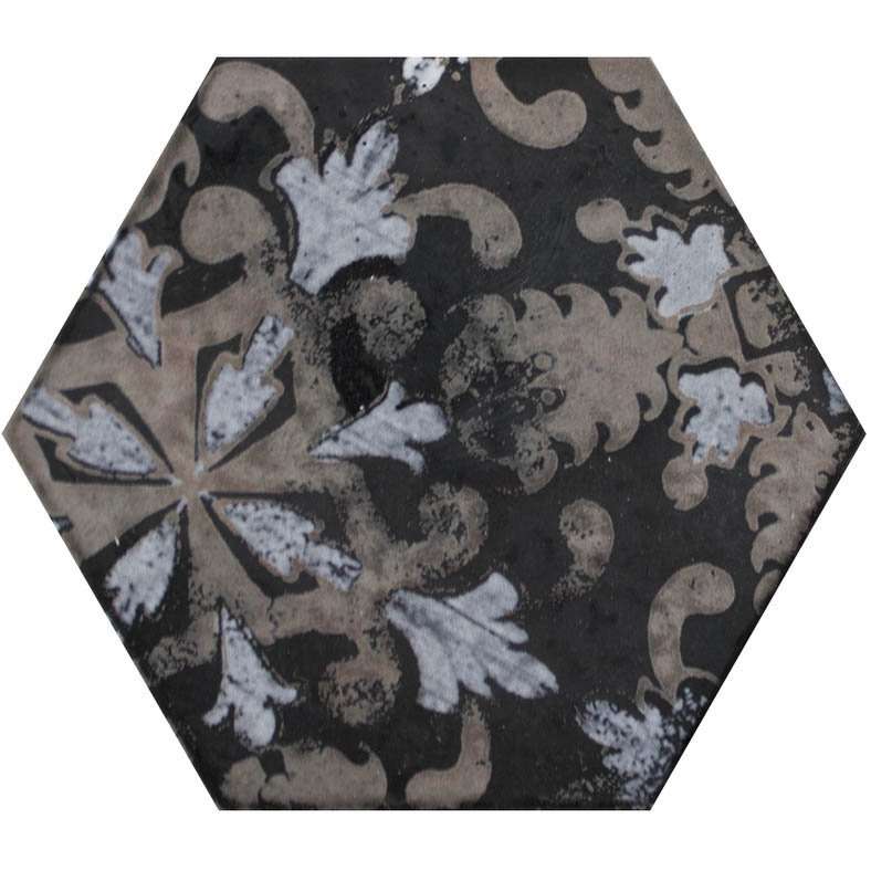 Декоративные элементы Settecento Matiere Hexa-Stile Decor Black Lappato, цвет чёрный, поверхность лаппатированная, шестиугольник, 126x110