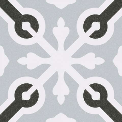 Декоративные элементы Vives 1900 Llagostera Gris, цвет чёрно-белый, поверхность матовая, квадрат, 200x200