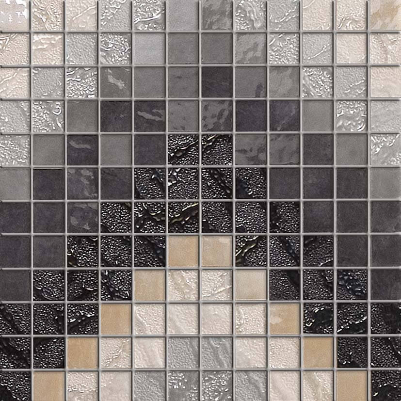 Мозаика Supergres Four Seasons Mosaico Star B FSTB, цвет серый, поверхность глянцевая, квадрат, 300x300
