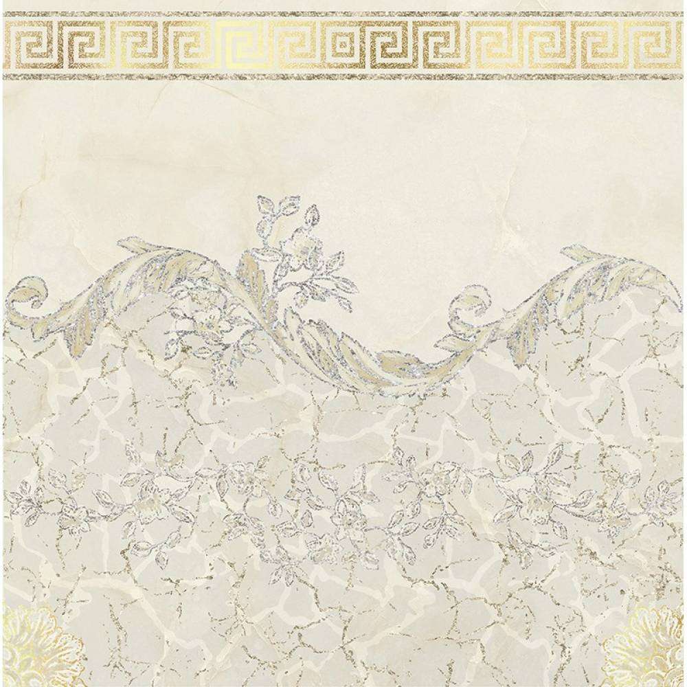 Декоративные элементы Verde 1999 Alabastro Dec.Oro Lineare, цвет слоновая кость, поверхность полированная, квадрат, 595x595