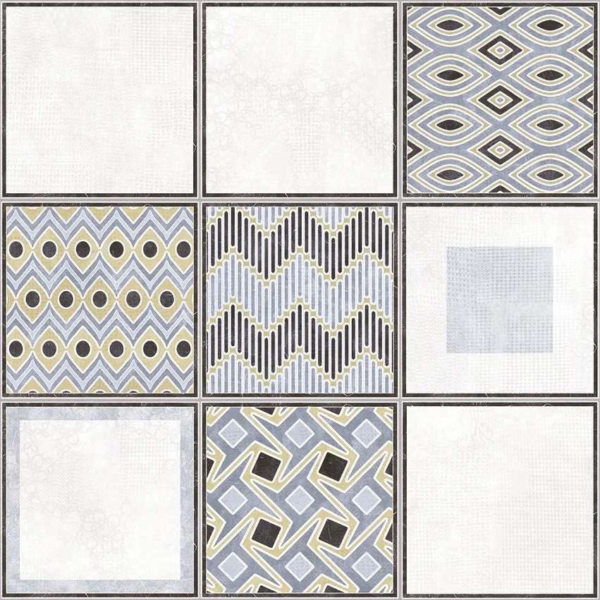 Декоративные элементы Rocersa Groovy Dec Cold (микс 5 видов), цвет белый серый голубой, поверхность матовая, квадрат, 472x472