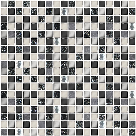 Мозаика Azori Vela Vela Nero XH156, цвет чёрный, поверхность матовая, квадрат, 300x300