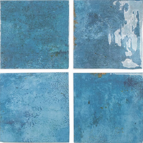 Керамическая плитка DNA Enamel Square Ocean 123077, цвет голубой, поверхность глянцевая, квадрат, 125x125
