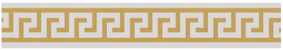Бордюры Versace Maximvs Fascia Greca Bianco/Oro Lux G0067711, цвет белый золотой, поверхность полированная, прямоугольник, 100x600