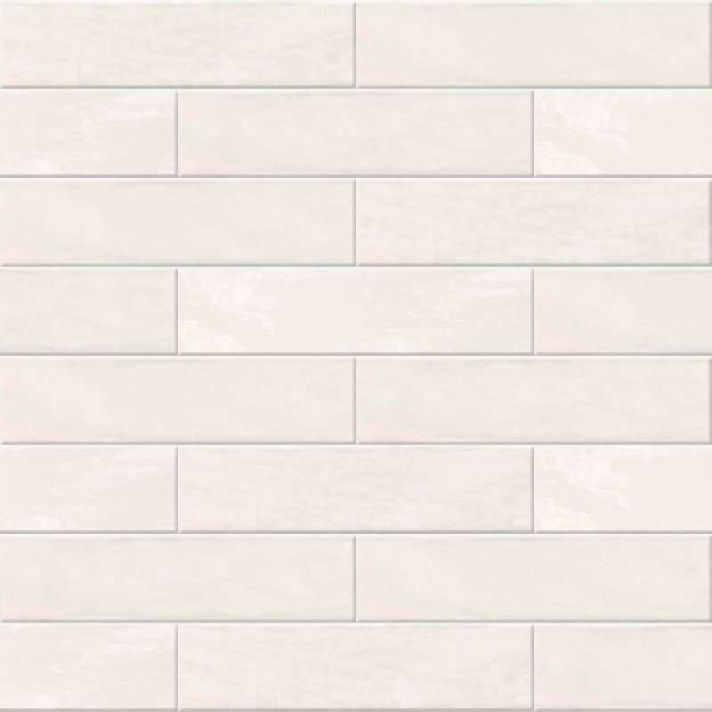 Керамическая плитка ABK Crossroad Brick White PF60001337, цвет белый, поверхность глянцевая, под кирпич, 75x300
