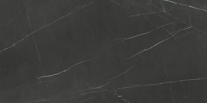 Широкоформатный керамогранит Eurotile Pietra 407, цвет чёрный, поверхность полированная, прямоугольник, 1200x2400