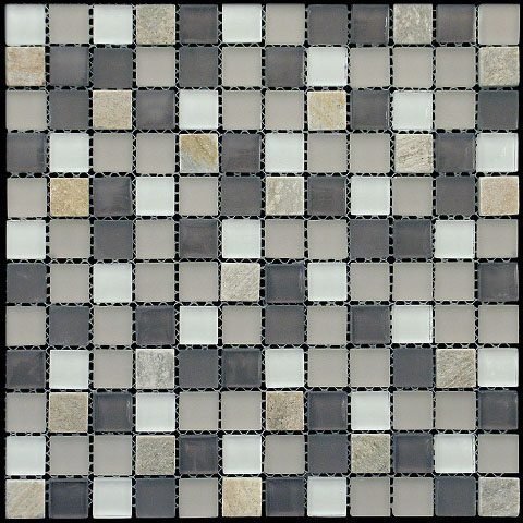 Мозаика Natural Mosaic Kobe KBE-07 (FT-02-23) (Стекло Кварц), цвет серый, поверхность матовая, квадрат, 298x298