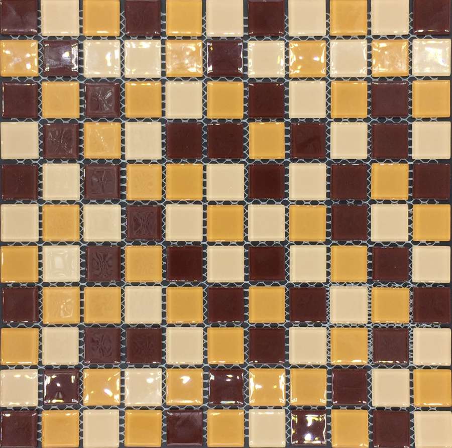 Мозаика Pixel Mosaic PIX009 Стекло (25x25 мм), цвет разноцветный, поверхность глянцевая, квадрат, 300x300
