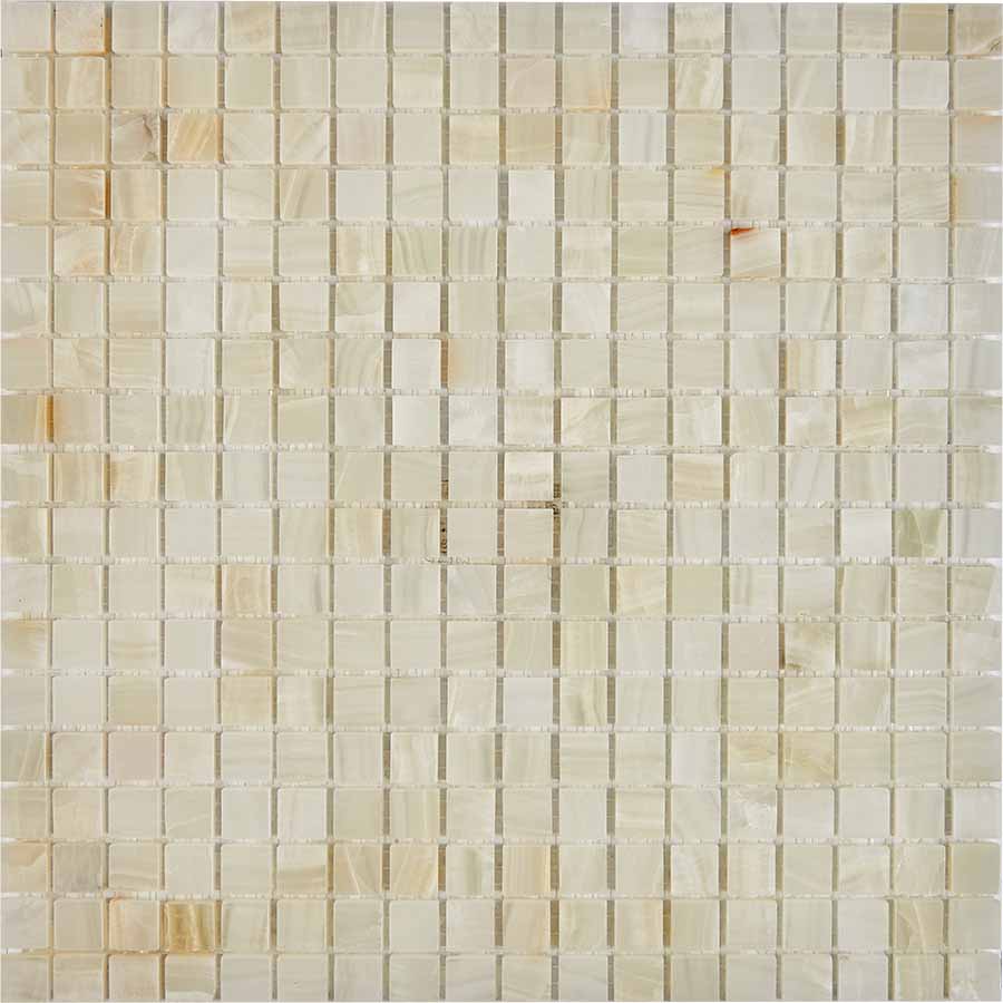 Мозаика Pixel Mosaic PIX200 Оникс (15x15 мм), цвет бежевый, поверхность глянцевая, квадрат, 305x305