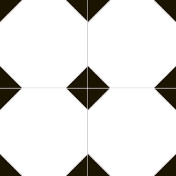 Керамогранит Dual Gres Cambridge (Chic) 7, цвет чёрно-белый, поверхность матовая, квадрат, 450x450