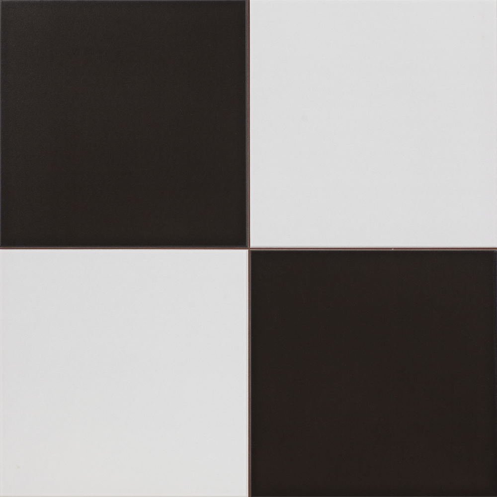 Керамическая плитка Dvomo Timeless Checker, цвет чёрно-белый, поверхность матовая, квадрат, 450x450