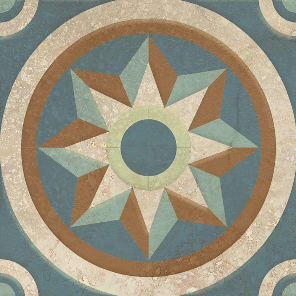 Декоративные элементы Terracotta Patchwork TD-PW-D3, цвет синий, поверхность матовая, квадрат, 150x150