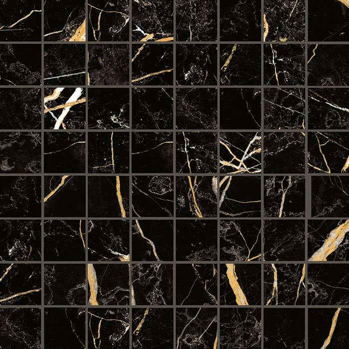 Мозаика Italon Charme Extra Laurent Mosaico Lux 610110000346, цвет чёрный, поверхность полированная, квадрат, 292x292