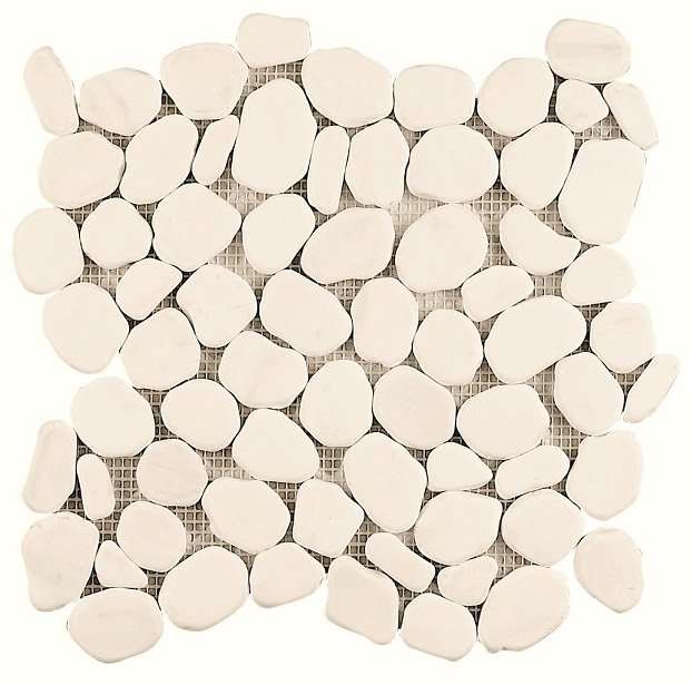 Мозаика Dune Stone Mosaics Rio Carrara 185406, цвет слоновая кость, поверхность матовая, круг и овал, 260x260