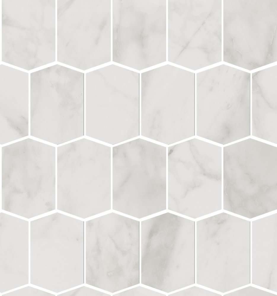 Мозаика Edimax Velvet Mosaico Hexagon White ret., цвет белый, поверхность матовая, шестиугольник, 310x350